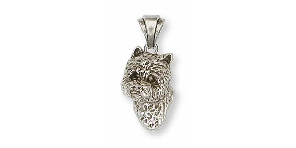 Cairn Terrier Pendant Jewelry Sterling Silver Handmade Dog Pendant CNWS8H-P