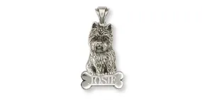 Cairn Terrier Pendant Jewelry Sterling Silver Handmade Dog Pendant CNWT32-NP