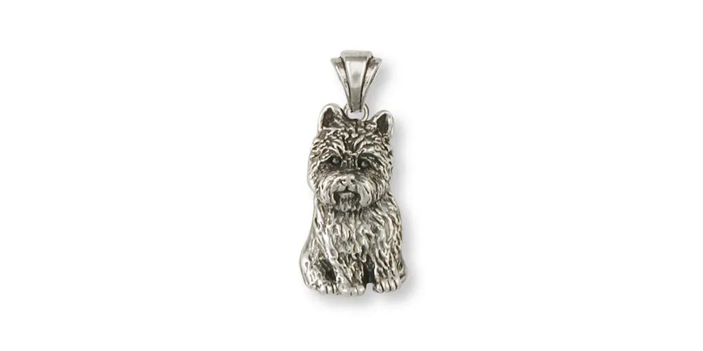 Cairn Terrier Pendant Jewelry Sterling Silver Handmade Dog Pendant CNWT32-P