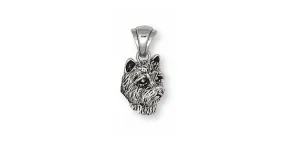 Cairn Terrier Pendant Jewelry Sterling Silver Handmade Dog Pendant CR6-P