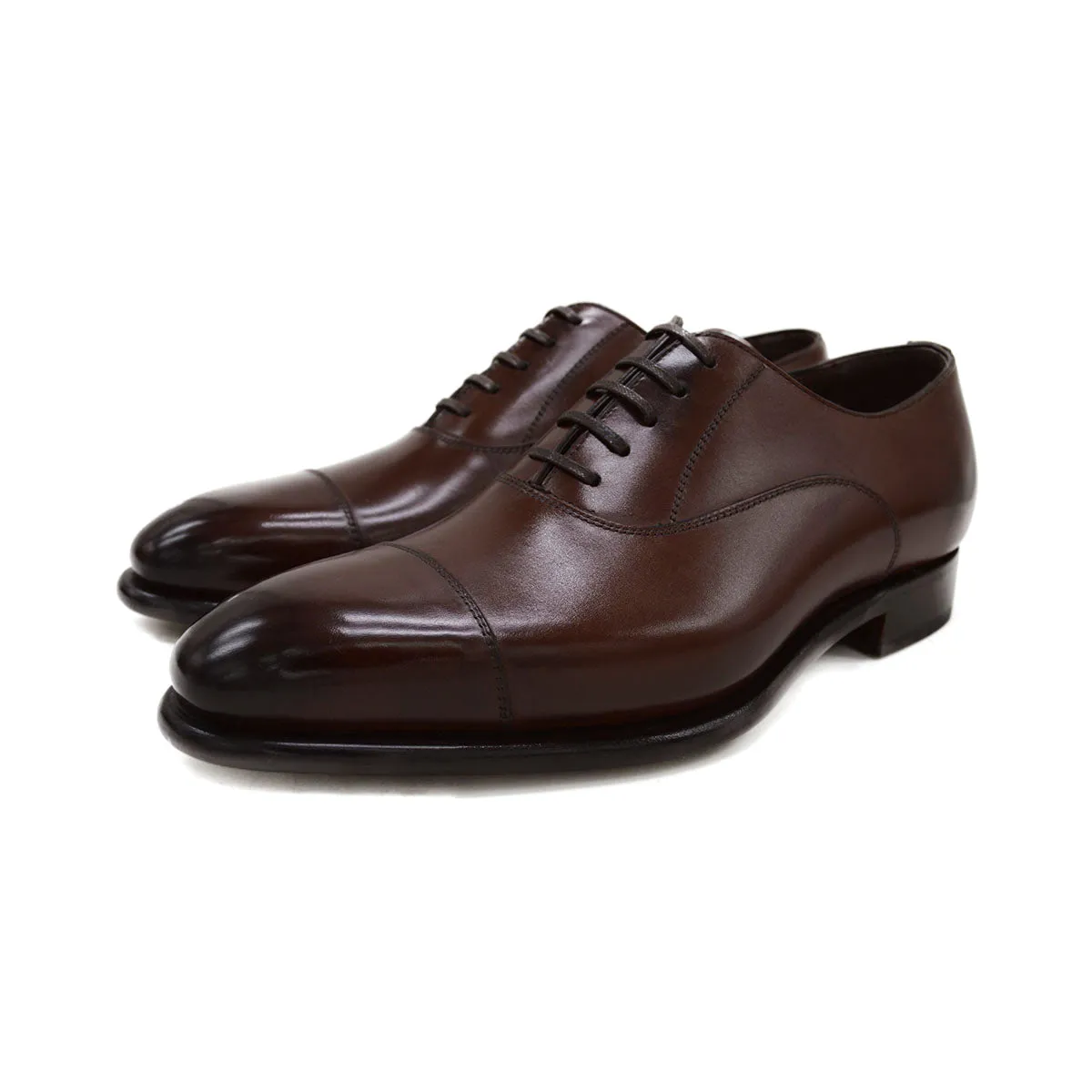 Carlos Santos Straight Cap Oxford (1120)- Dark Brown