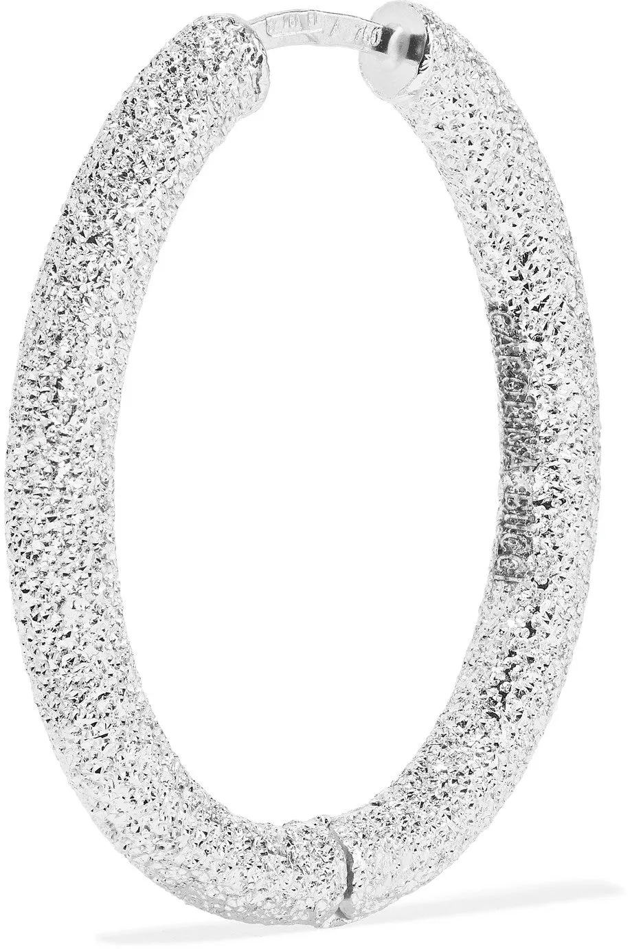 Carolina Bucci Florentine 18 Karat White Gold Hoop Earrings