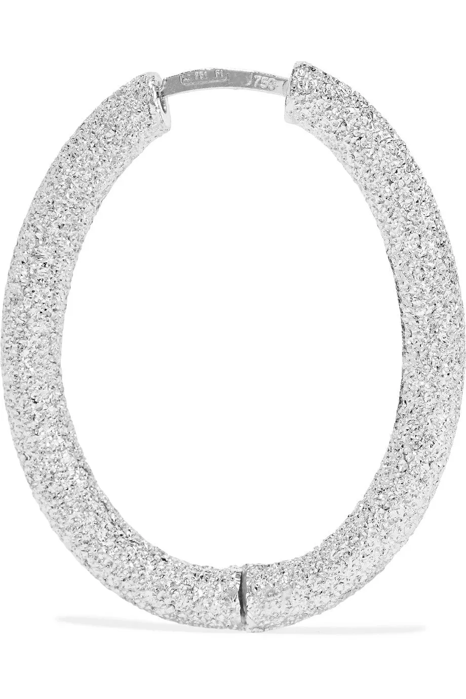 Carolina Bucci Florentine 18 Karat White Gold Hoop Earrings