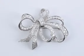 Cartier 950 Platinum 3.50tcw Diamond Vintage Bow Brooch (11.60g.)