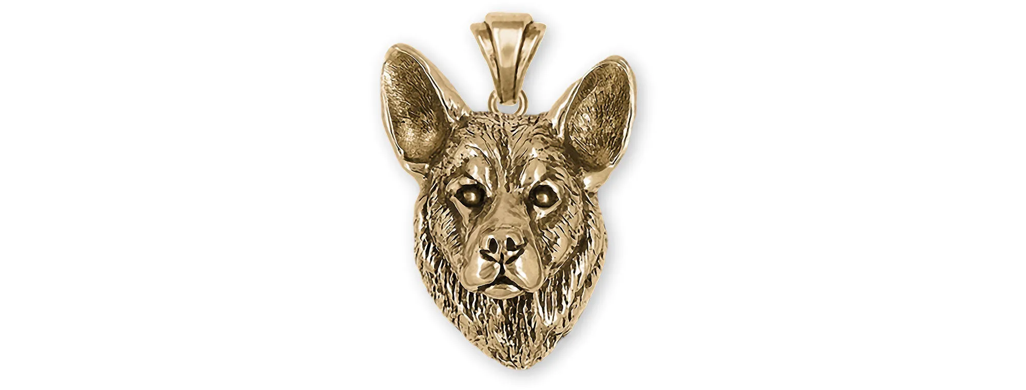 Cattle Dog Pendant 14k Gold Vermeil Handmade Australian Cattle Dog Jewelry  CTD2-PVM