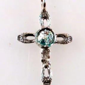 Christian Roman glass Jewelry,  Cross jewelry, Sterling Silver cross necklace