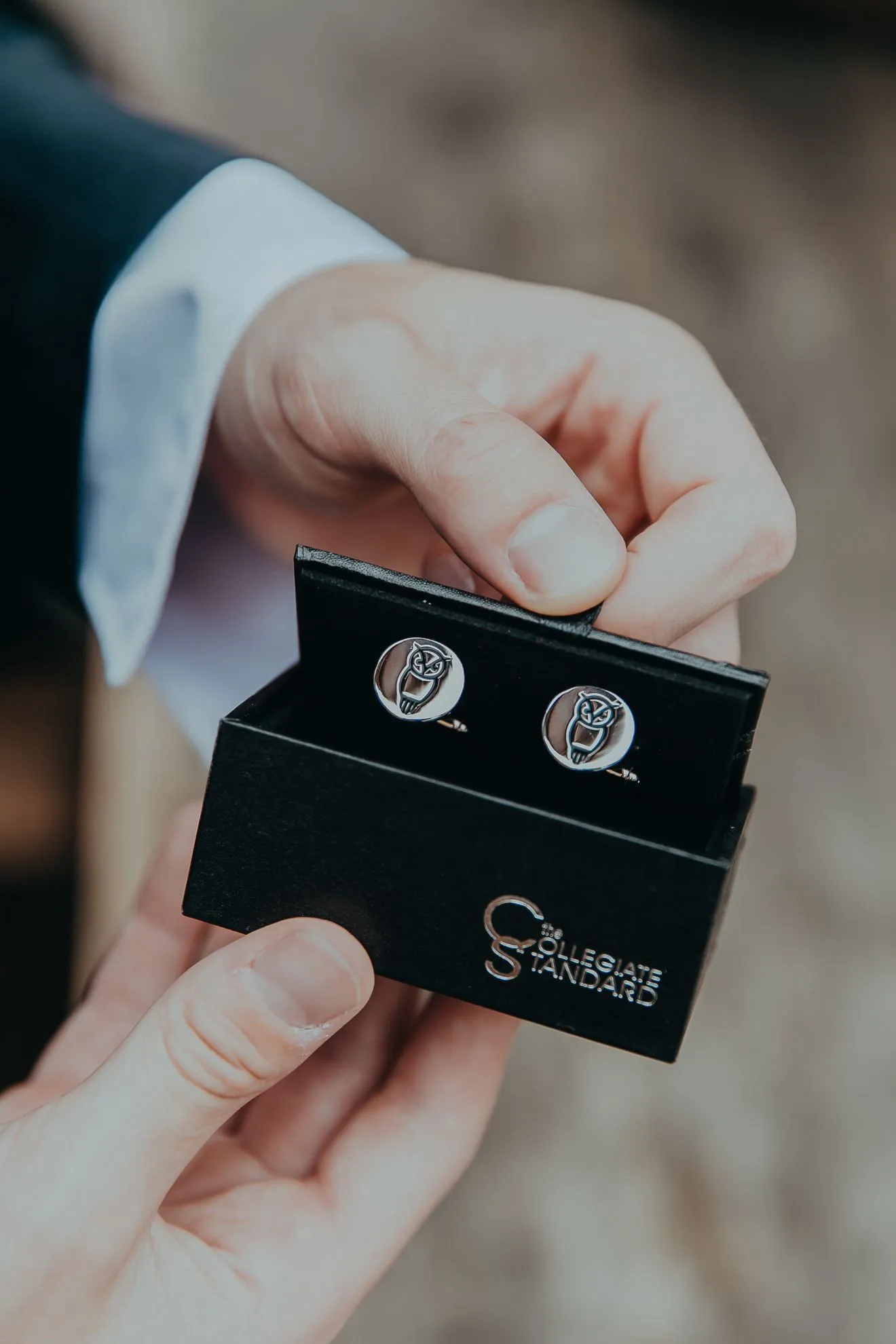 Circular Owl Cuff Links