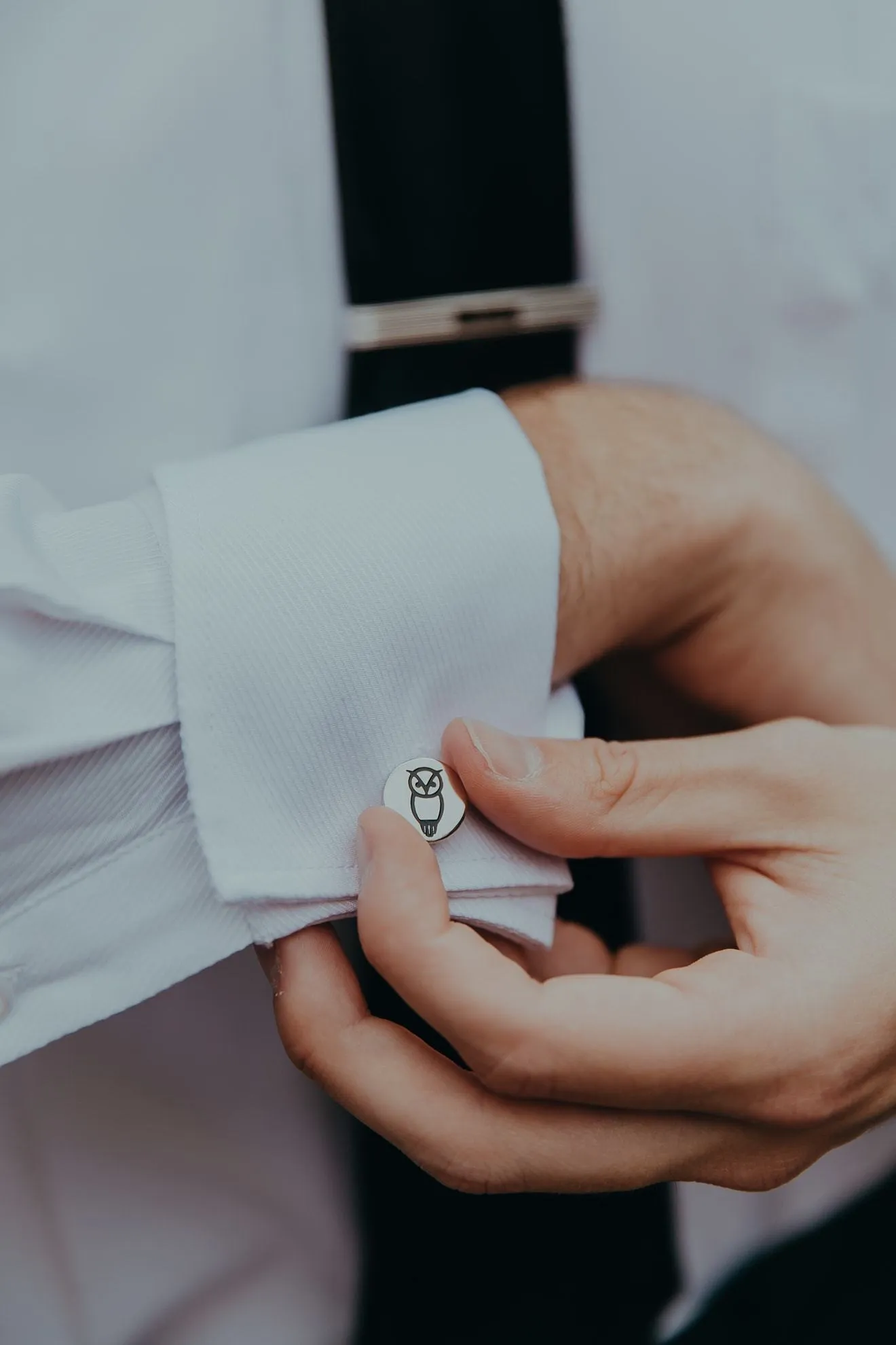 Circular Owl Cuff Links