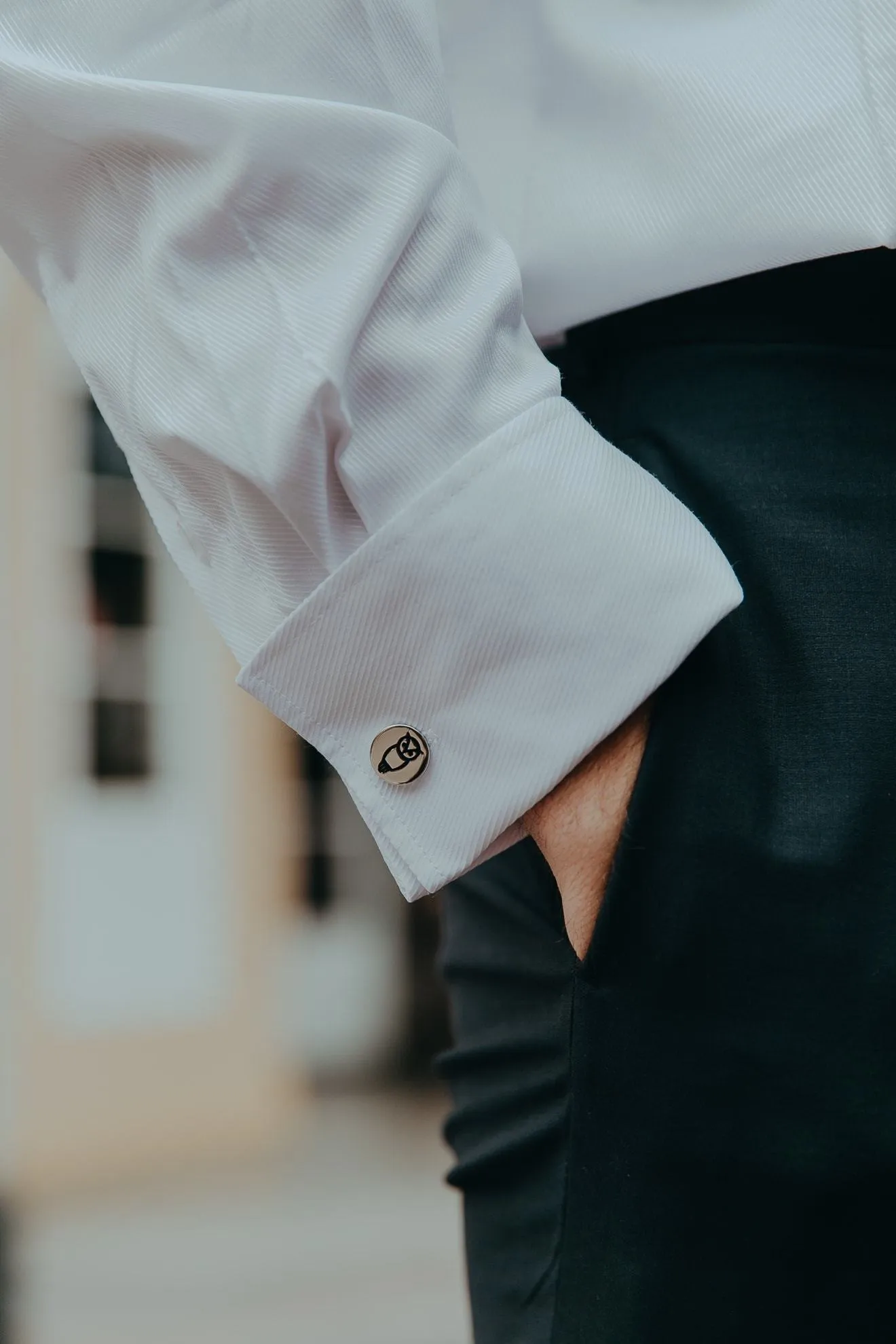 Circular Owl Cuff Links