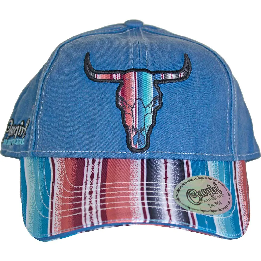 Cowgirl Hardware Women's Serape Skull Snap Back Cap