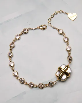 Cubic Pearl Gift Box Anklet