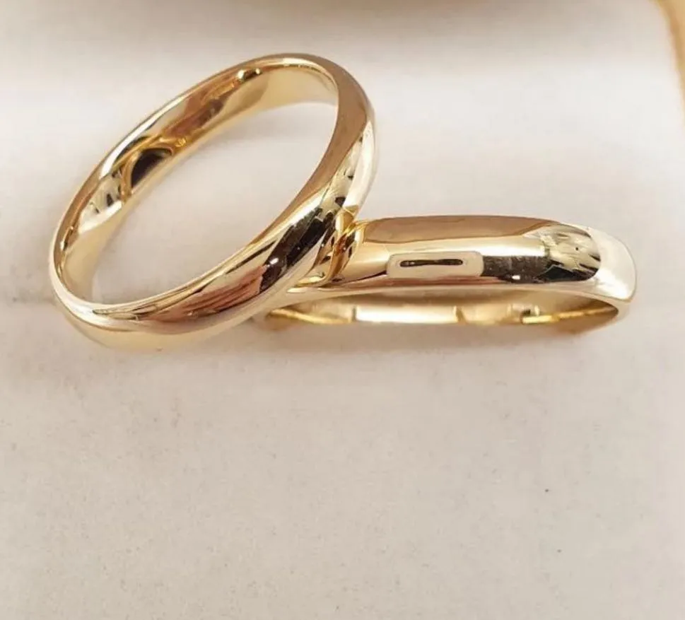 Custom Aramis Wedding Rings 18K Yellow Gold, Size 7&10.5, with Fingerprints