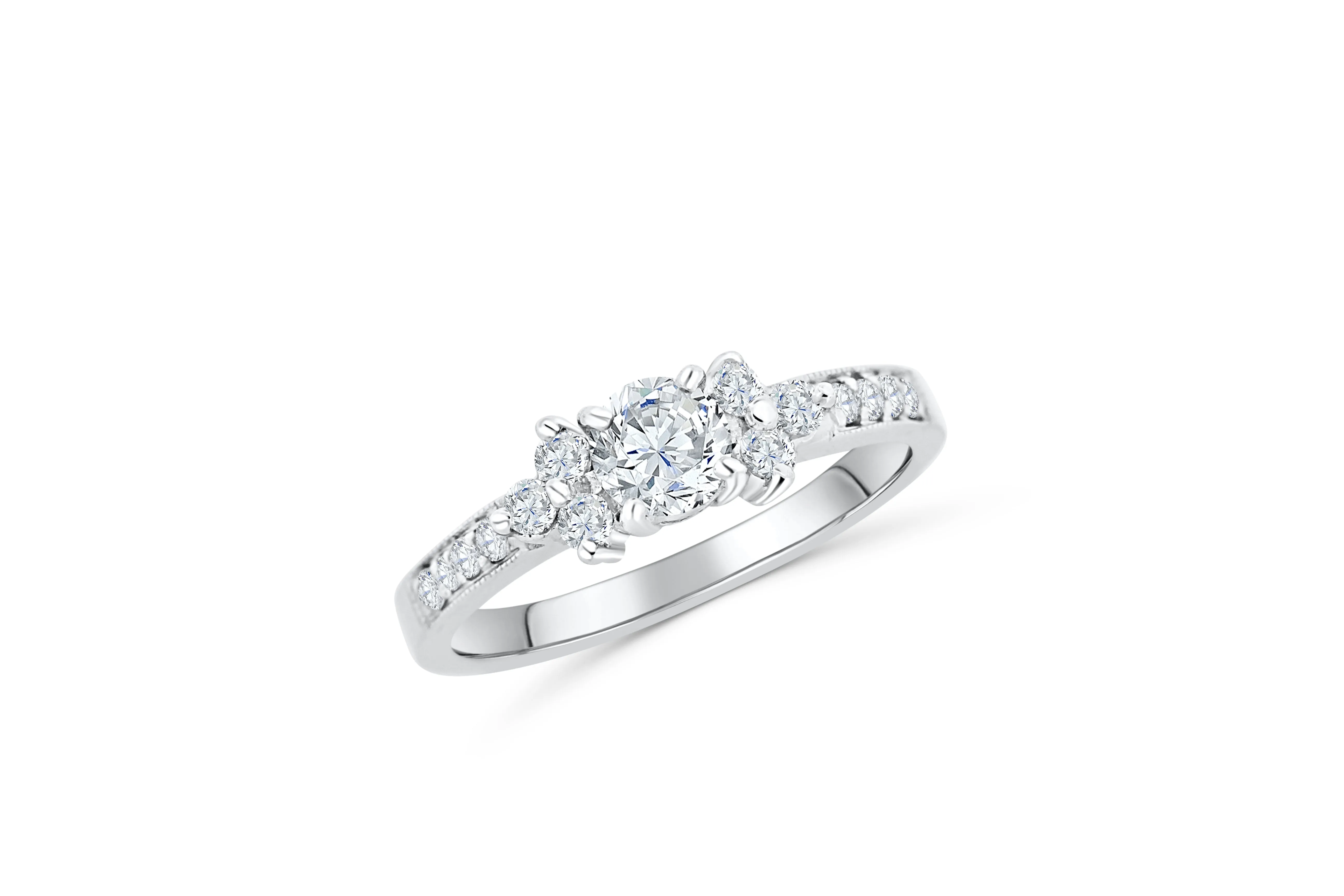 Diamond Engagement Ring 1.37 ct tw 14K White Gold DENG022