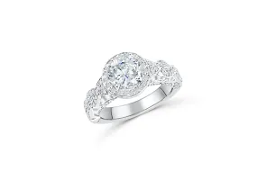 Diamond Engagement Ring 1.64 ct tw 14K White Gold DENG038