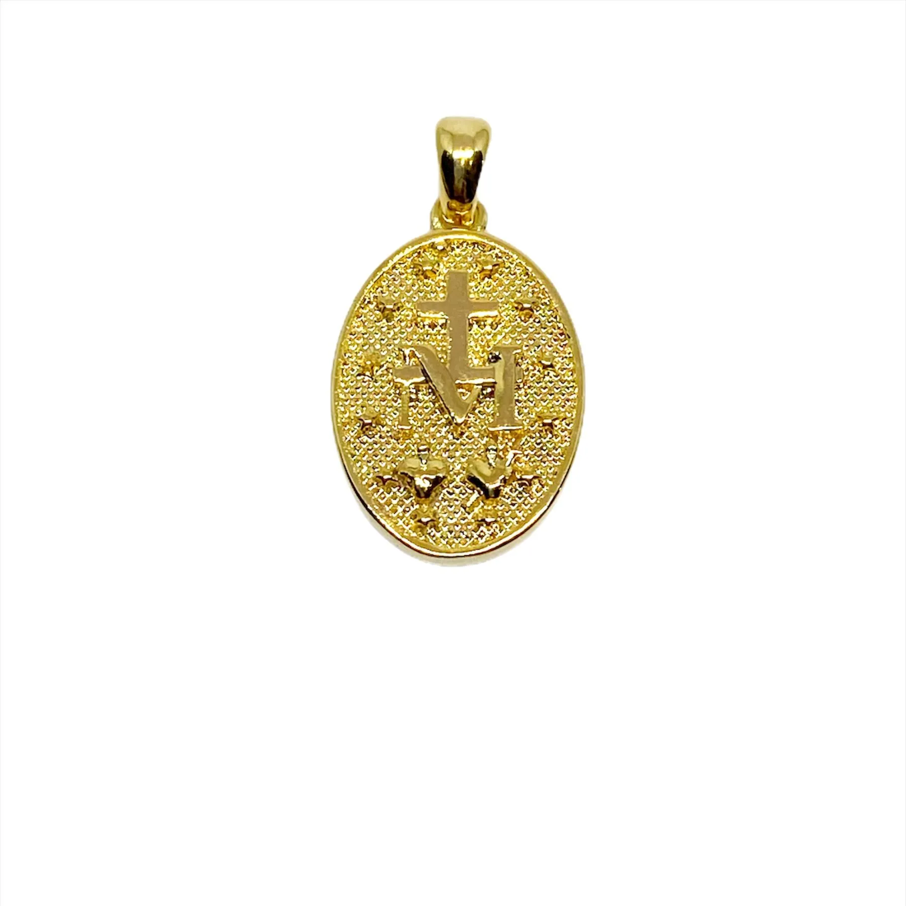 Double Sided 18k Gold Filled Lady Mother of Grace Pendant