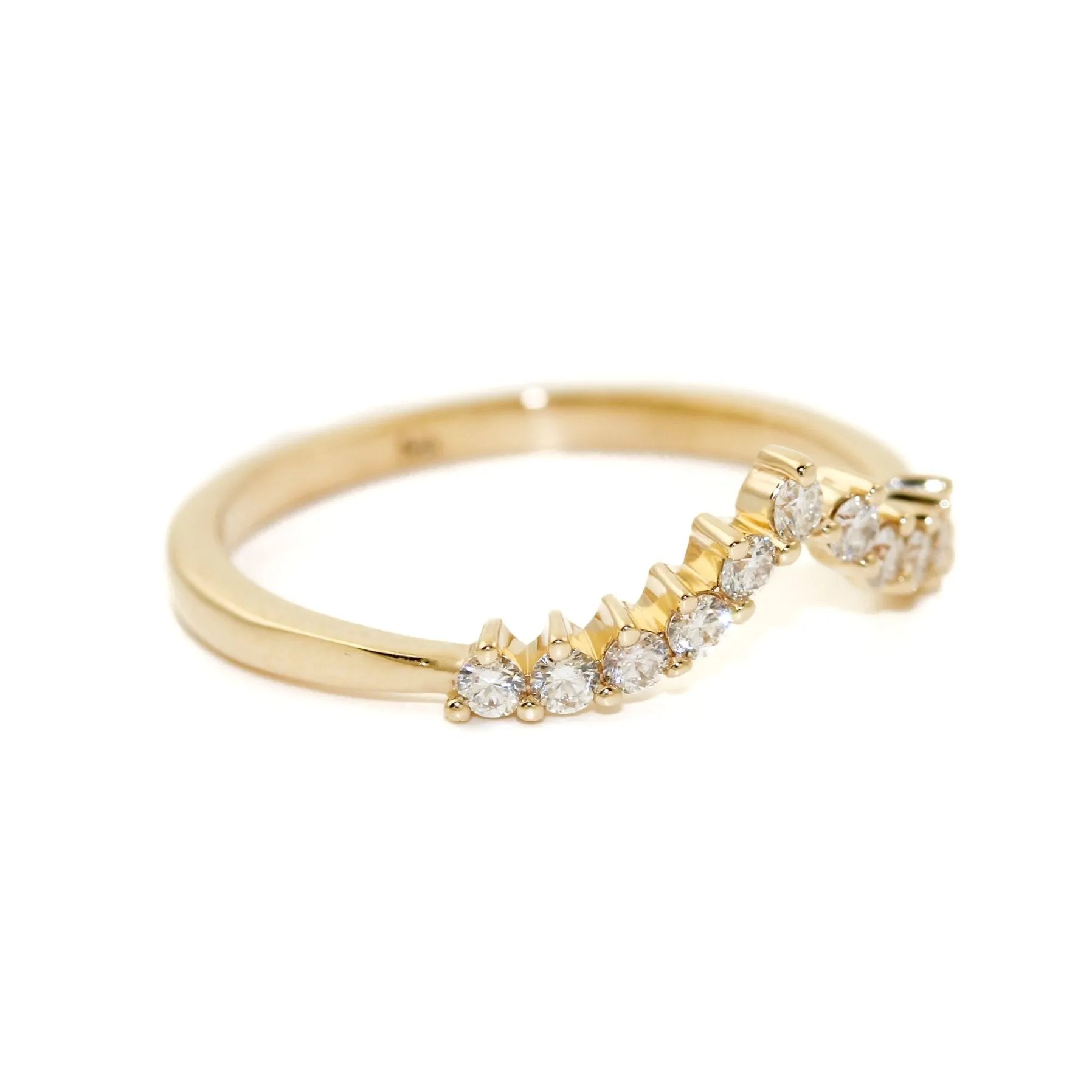 Elegant 14 K Gold x Pave Diamond Tiara Band