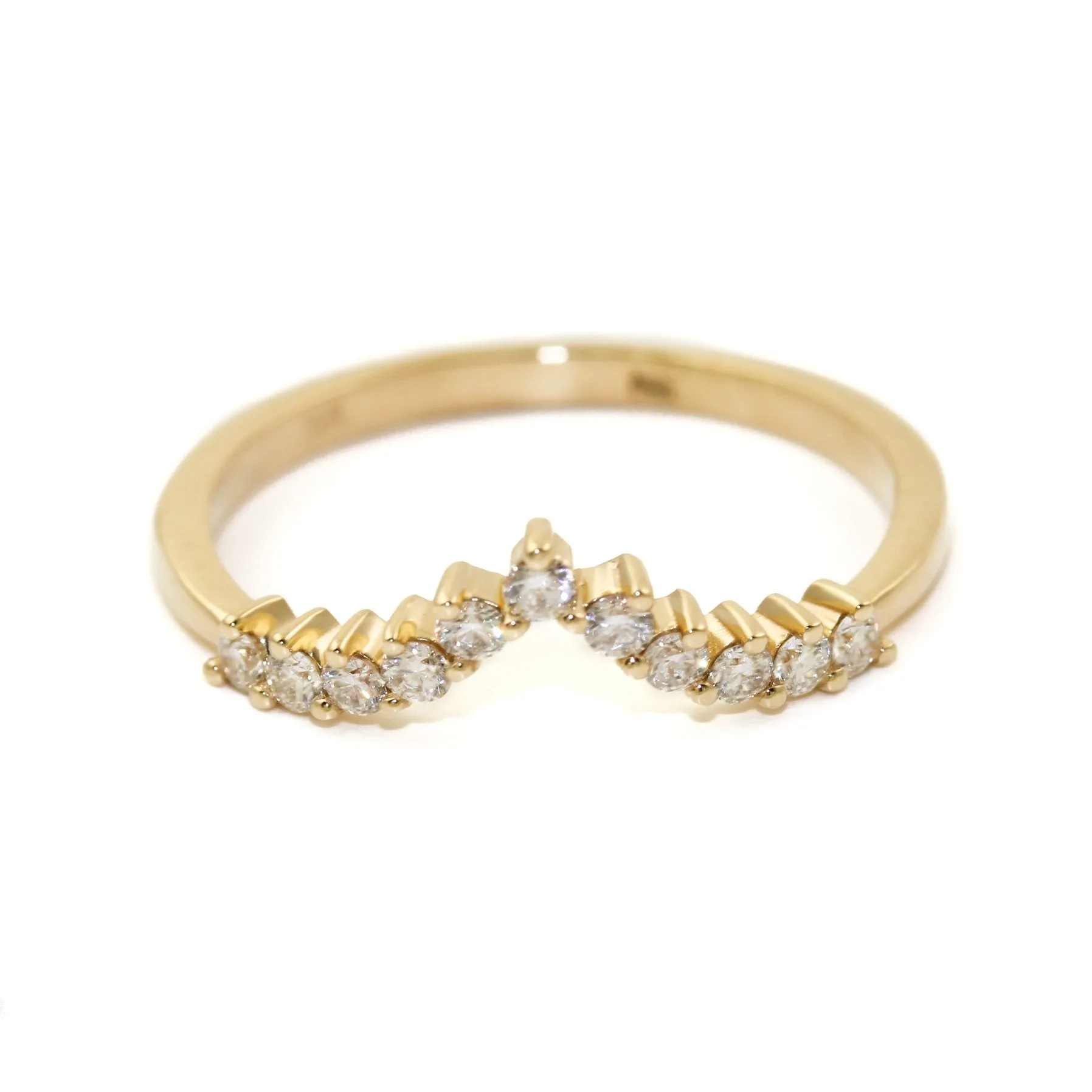 Elegant 14 K Gold x Pave Diamond Tiara Band