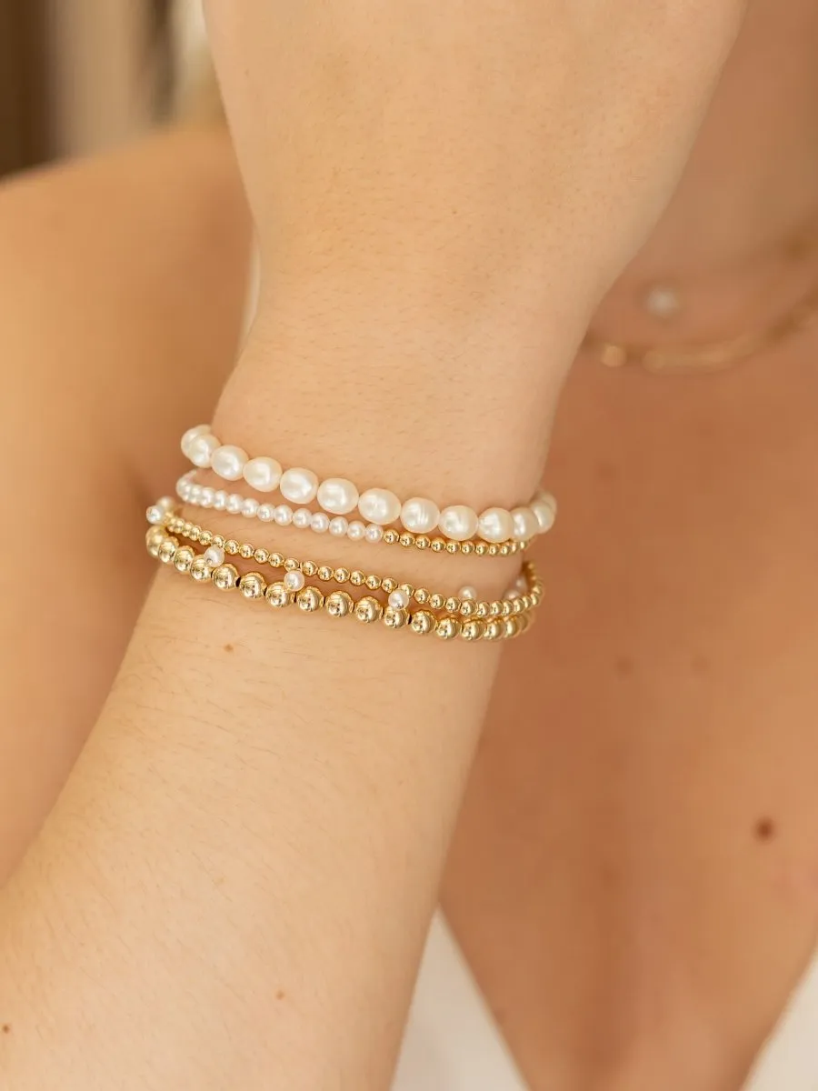 Ella Pearl Stretch Bracelet - Small