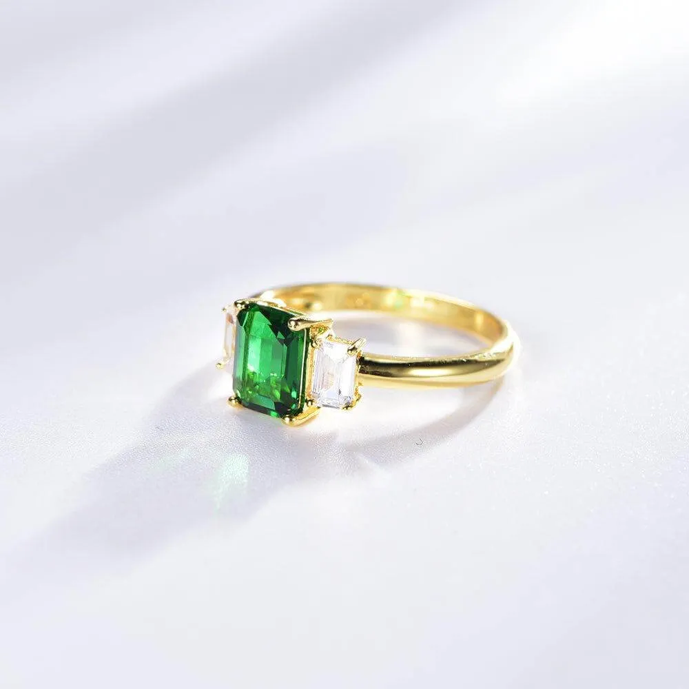 Emerald Cubic Zirconia Diamond Wedding Ring The Earth Jewelry Set collection Designed by Tanin