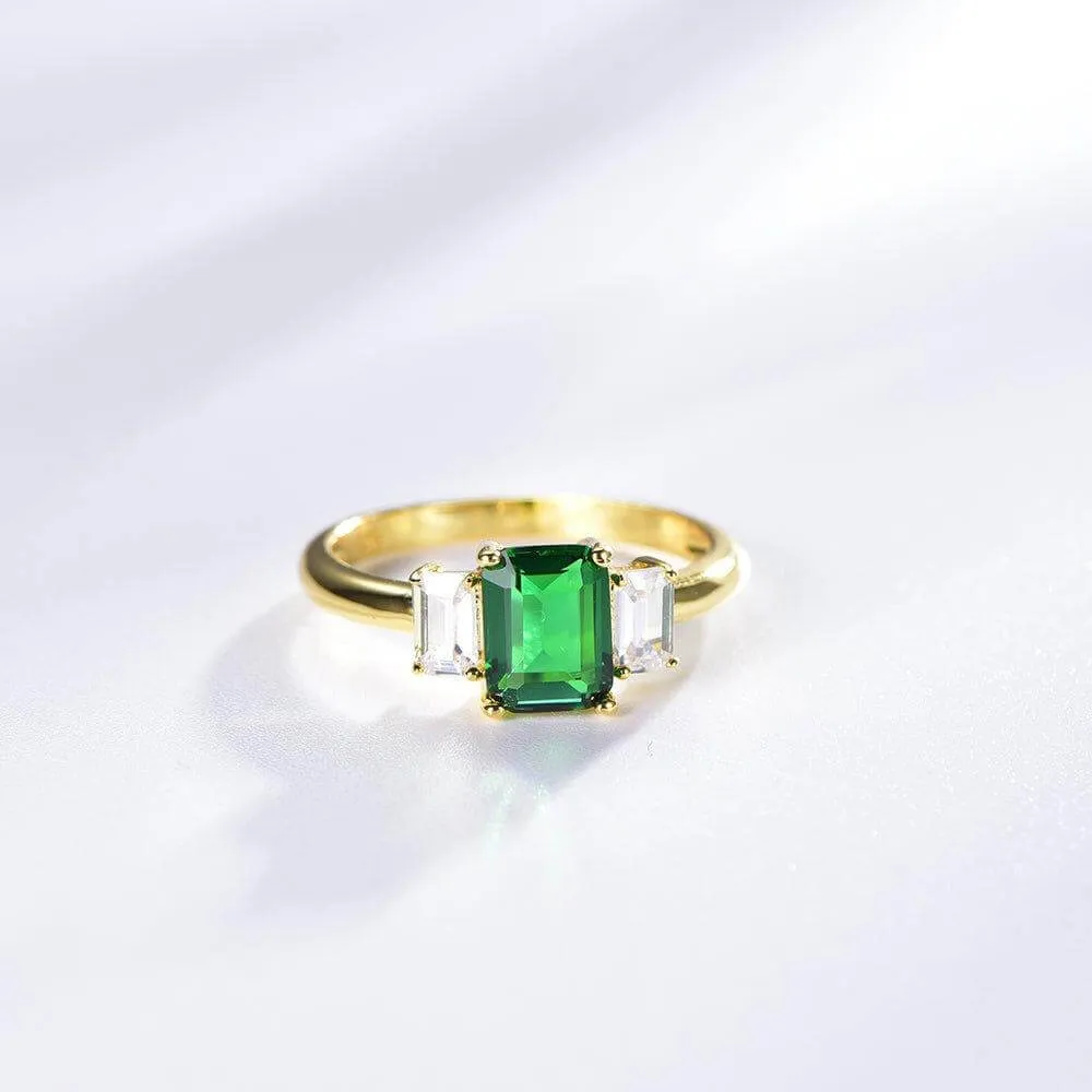 Emerald Cubic Zirconia Diamond Wedding Ring The Earth Jewelry Set collection Designed by Tanin