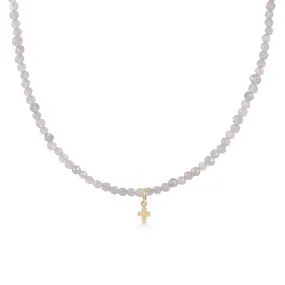 ENewton 3mm 15 Labradorite Gemstone Signature Cross Choker