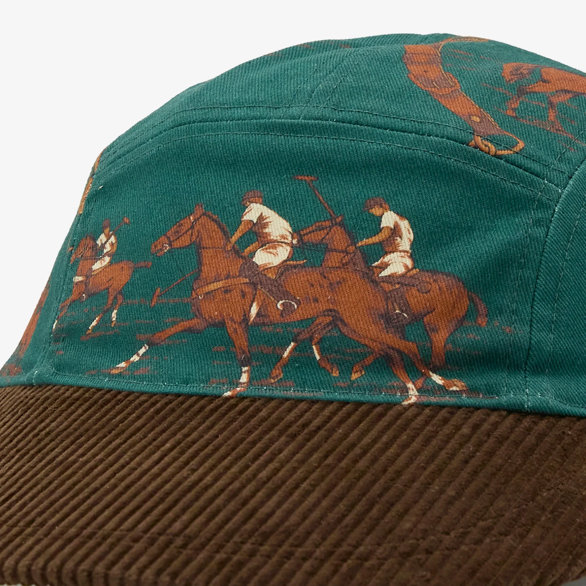 Stylish Equestrian Ring Print Long-Bill Twill Cap