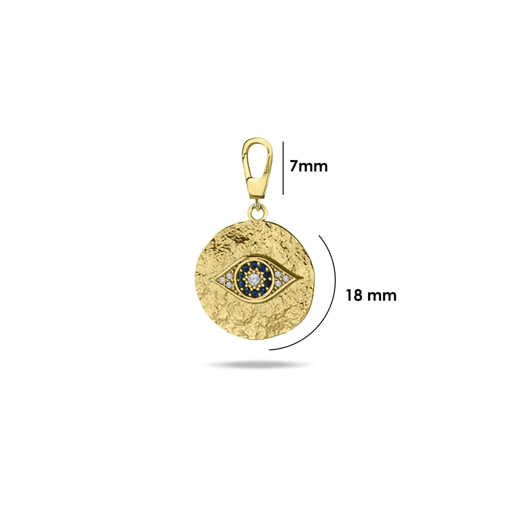 Evil Eye Pendant | 14K Solid Gold