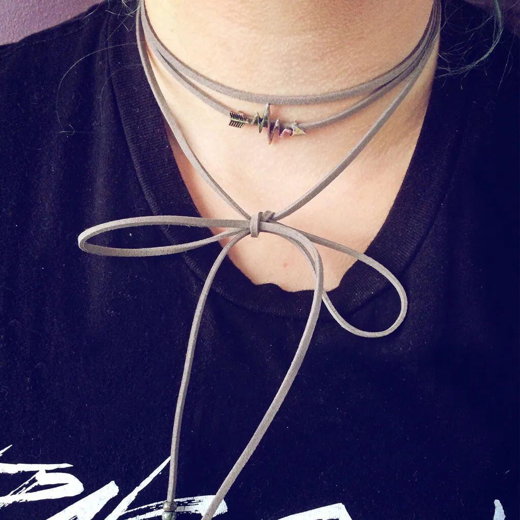 full of life // heartbeat arrow choker necklace - wrap bracelet