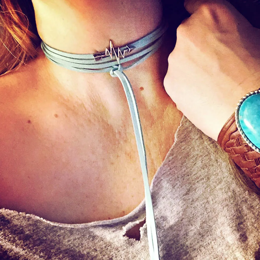 full of life // heartbeat arrow choker necklace - wrap bracelet