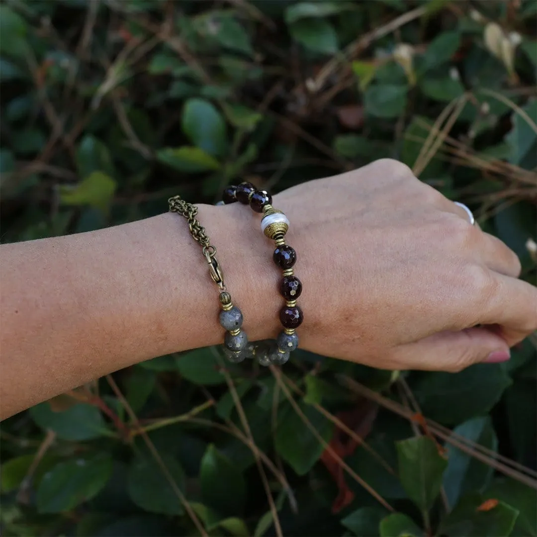 Garnet and Labradorite Love and Serendipity Mala Choker