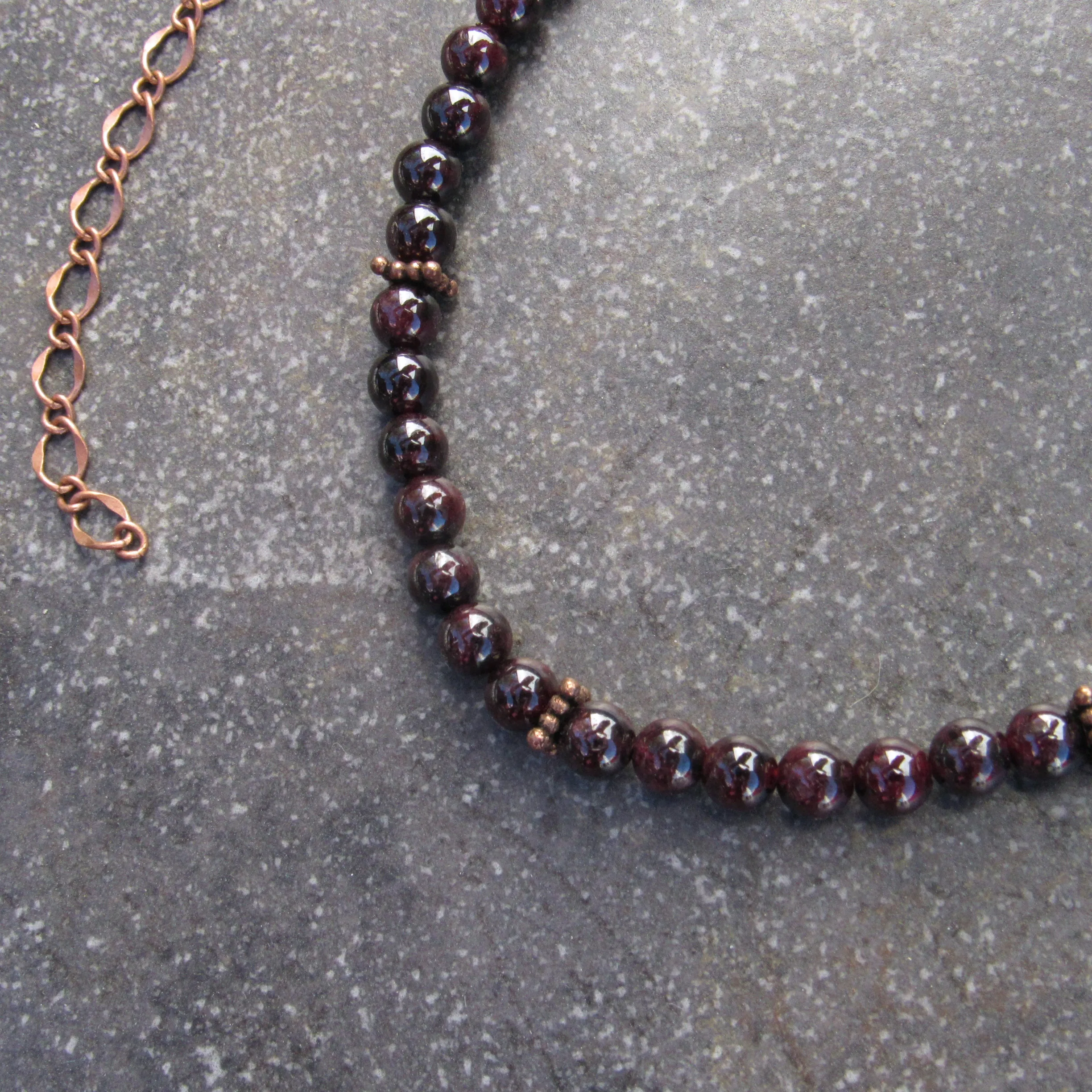 Garnet gemstone with Copper Star pendant Necklace