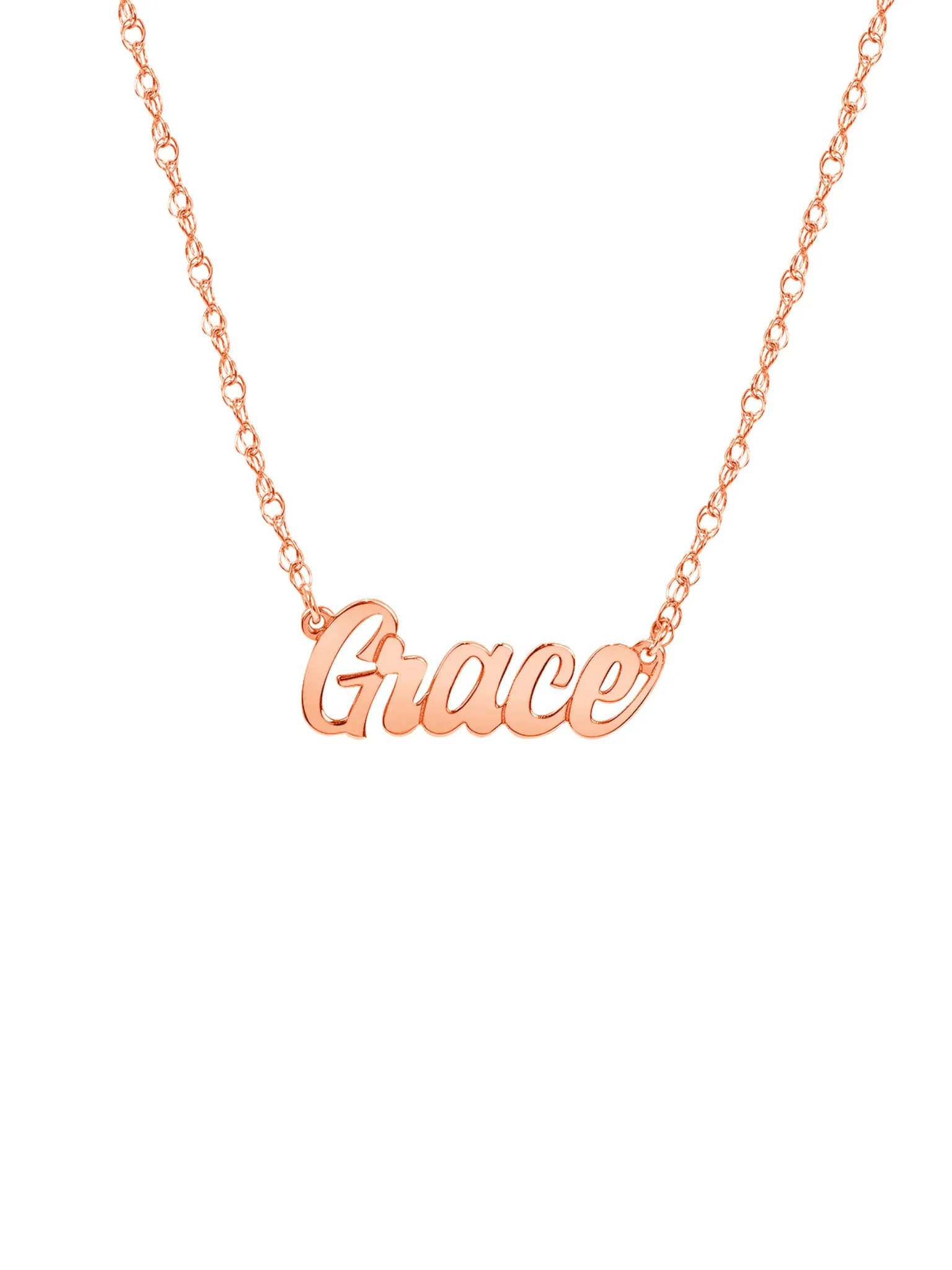 Gold Script Name Necklace 14K