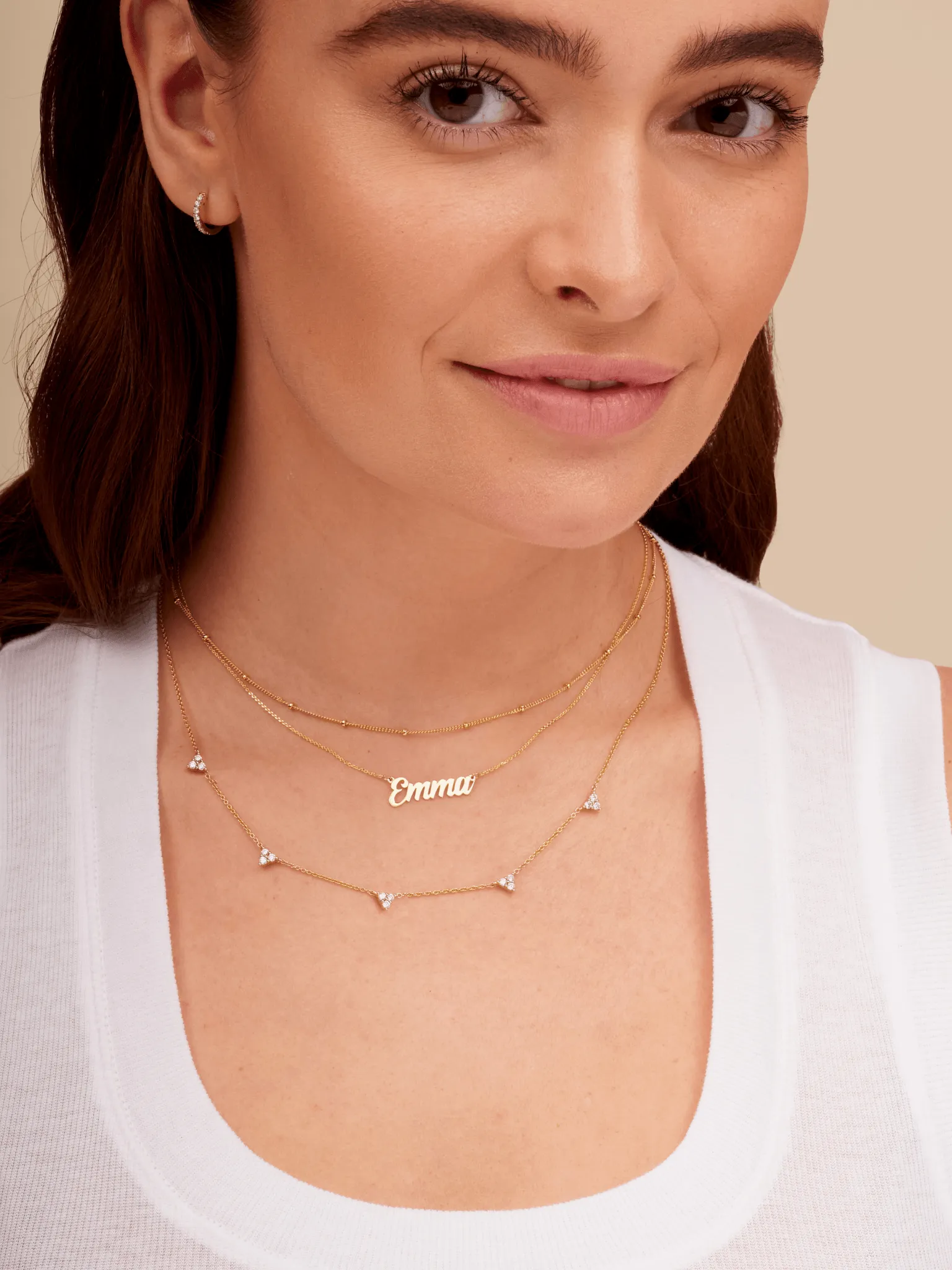 Gold Script Name Necklace 14K