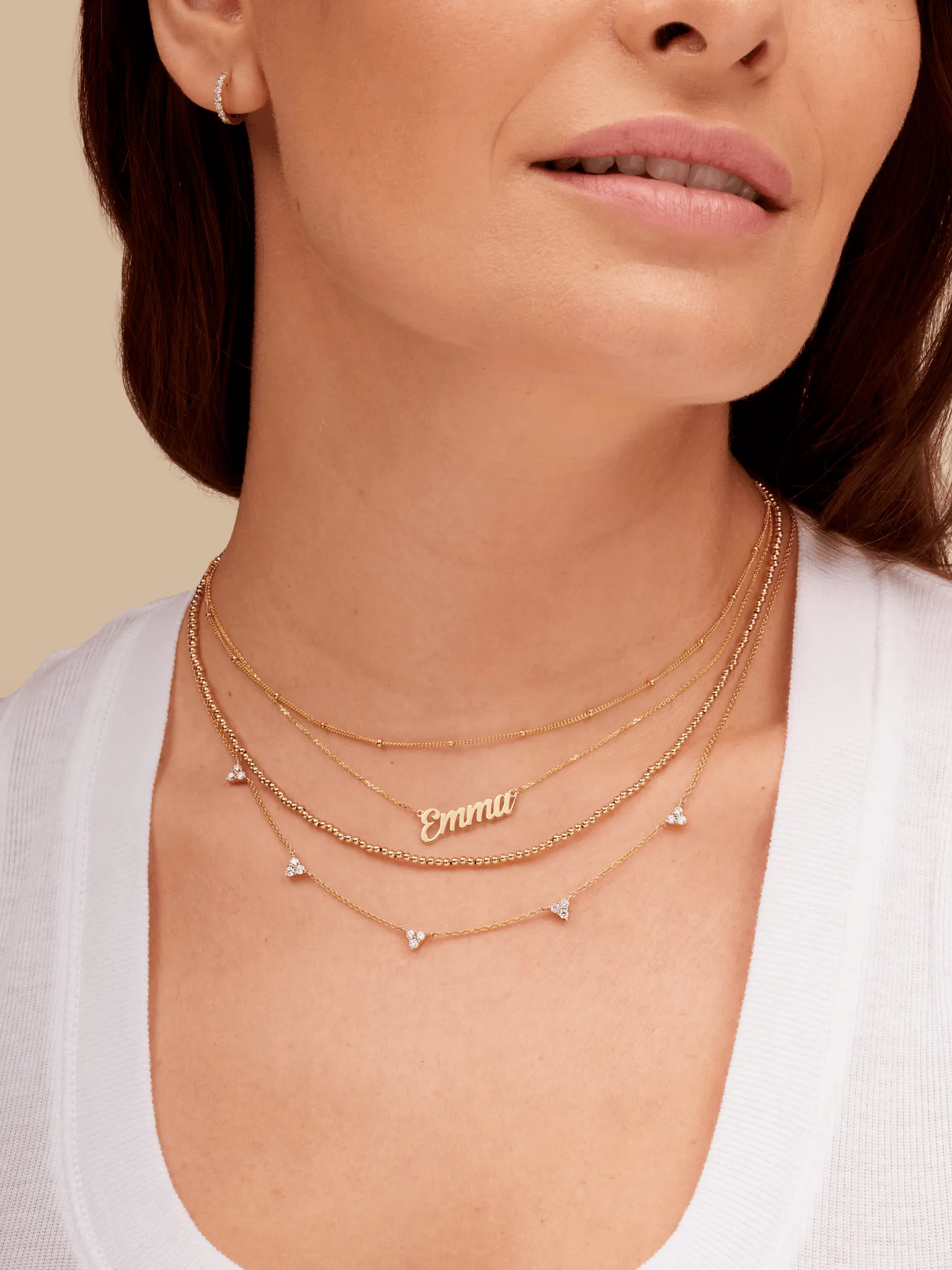 Gold Script Name Necklace 14K