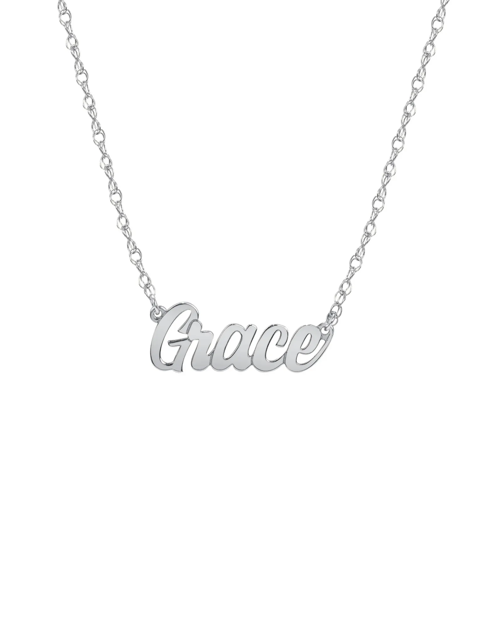 Gold Script Name Necklace 14K