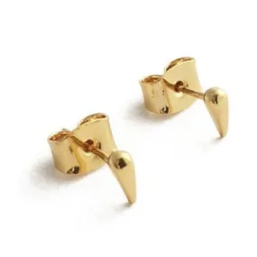 Gold Tusk Droplet Stud Earrings