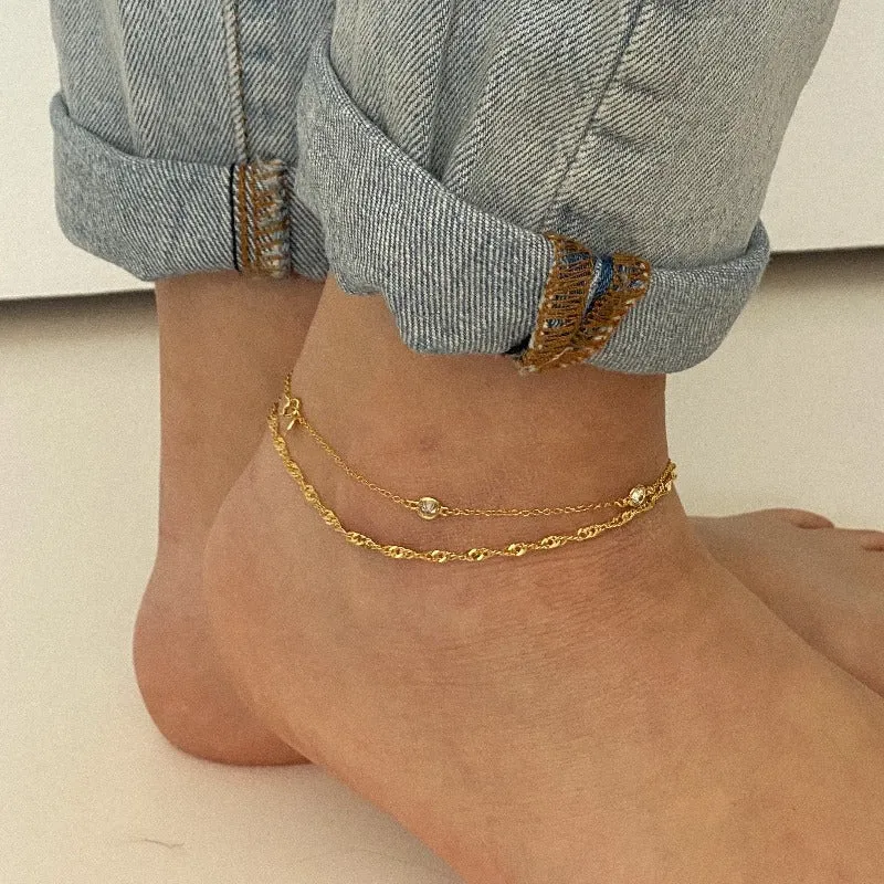 Gold Vermeil Singapore Anklet