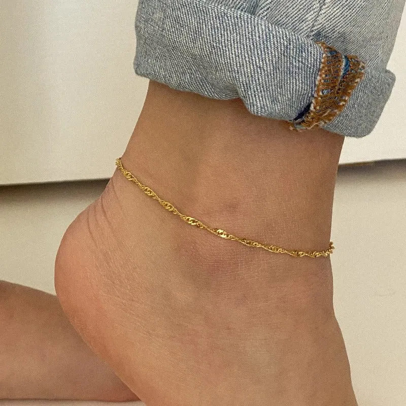 Gold Vermeil Singapore Anklet