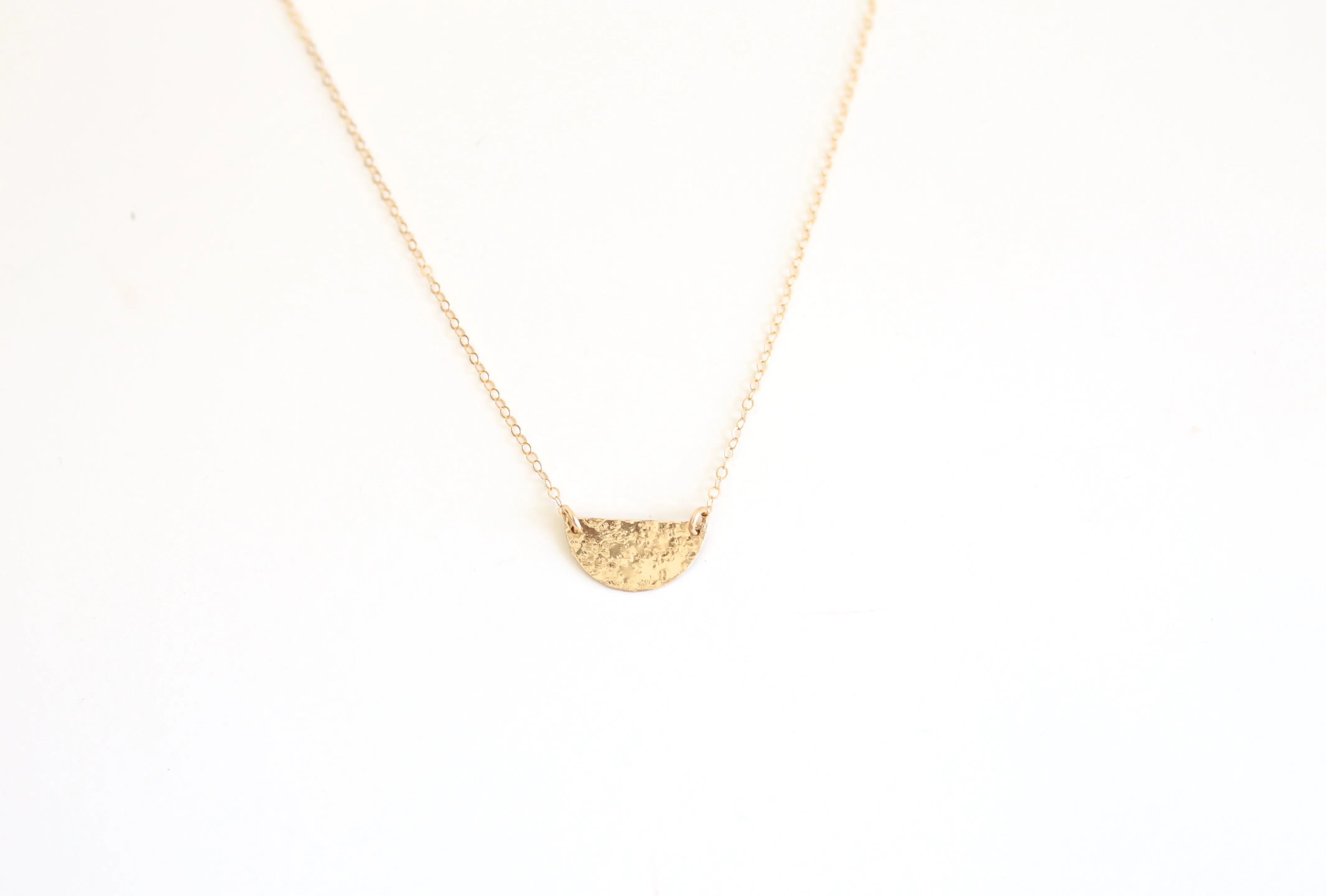 Hammered Half Moon Necklace