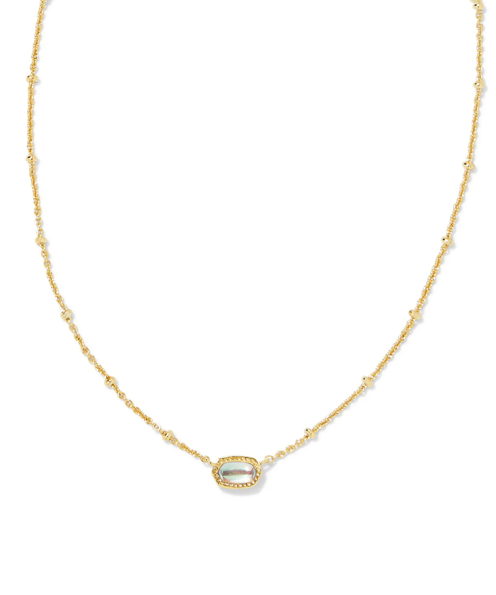 Kendra Scott Mini Elisa Satellite Short Pendant Necklace - Gold/Dichroic Glass