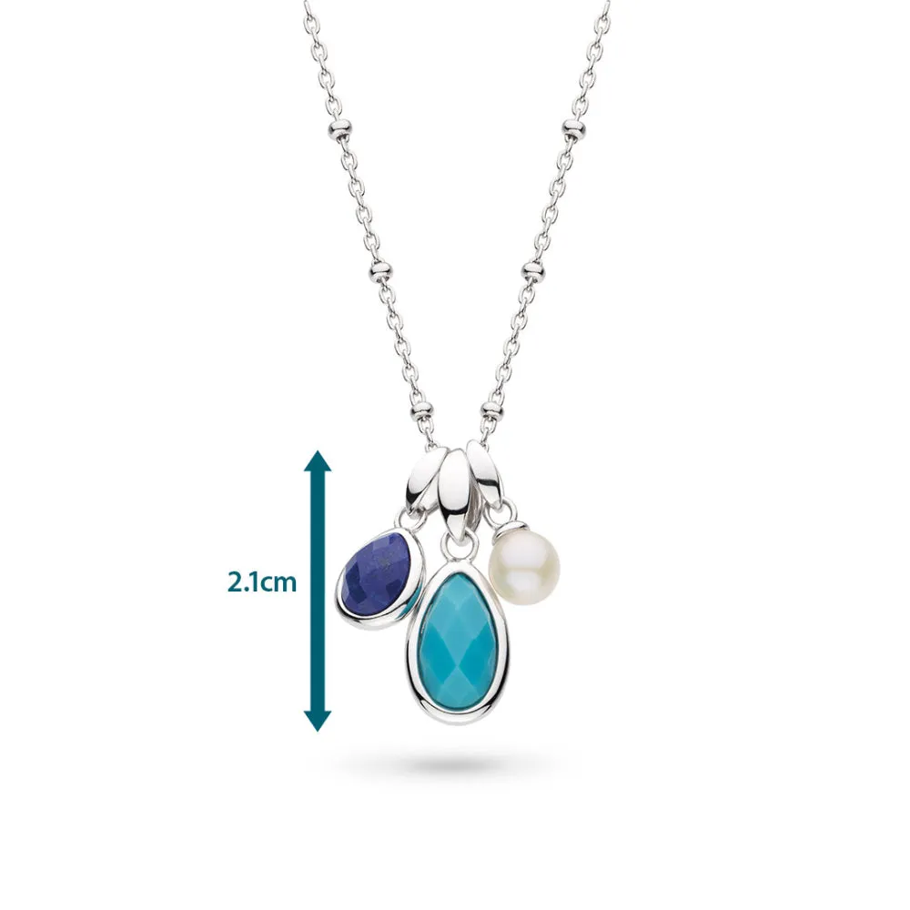 Kit Heath Coast Pebble Azure Gemstone Trio Pendant Necklace