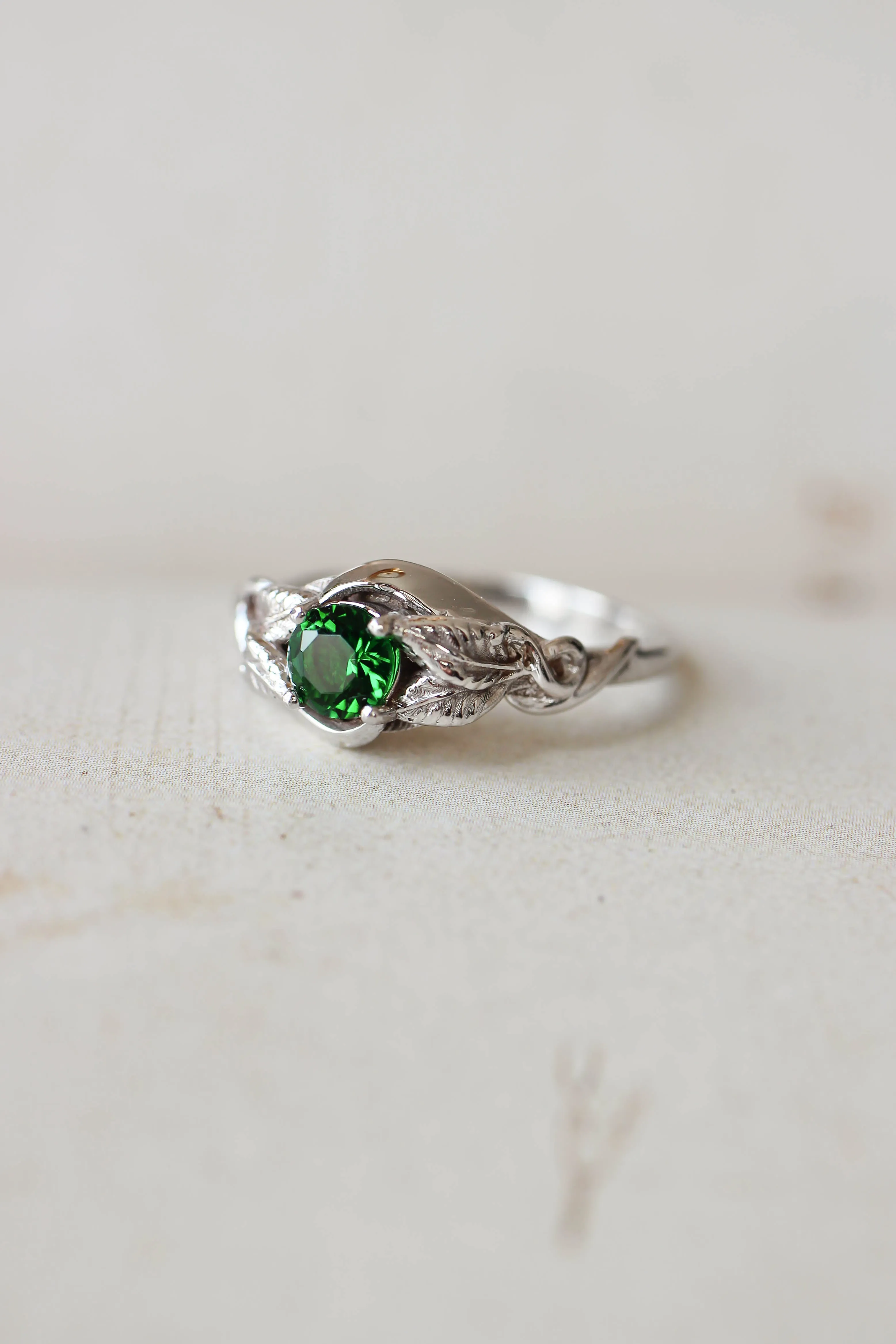 Lab emerald engagement ring / Azalea