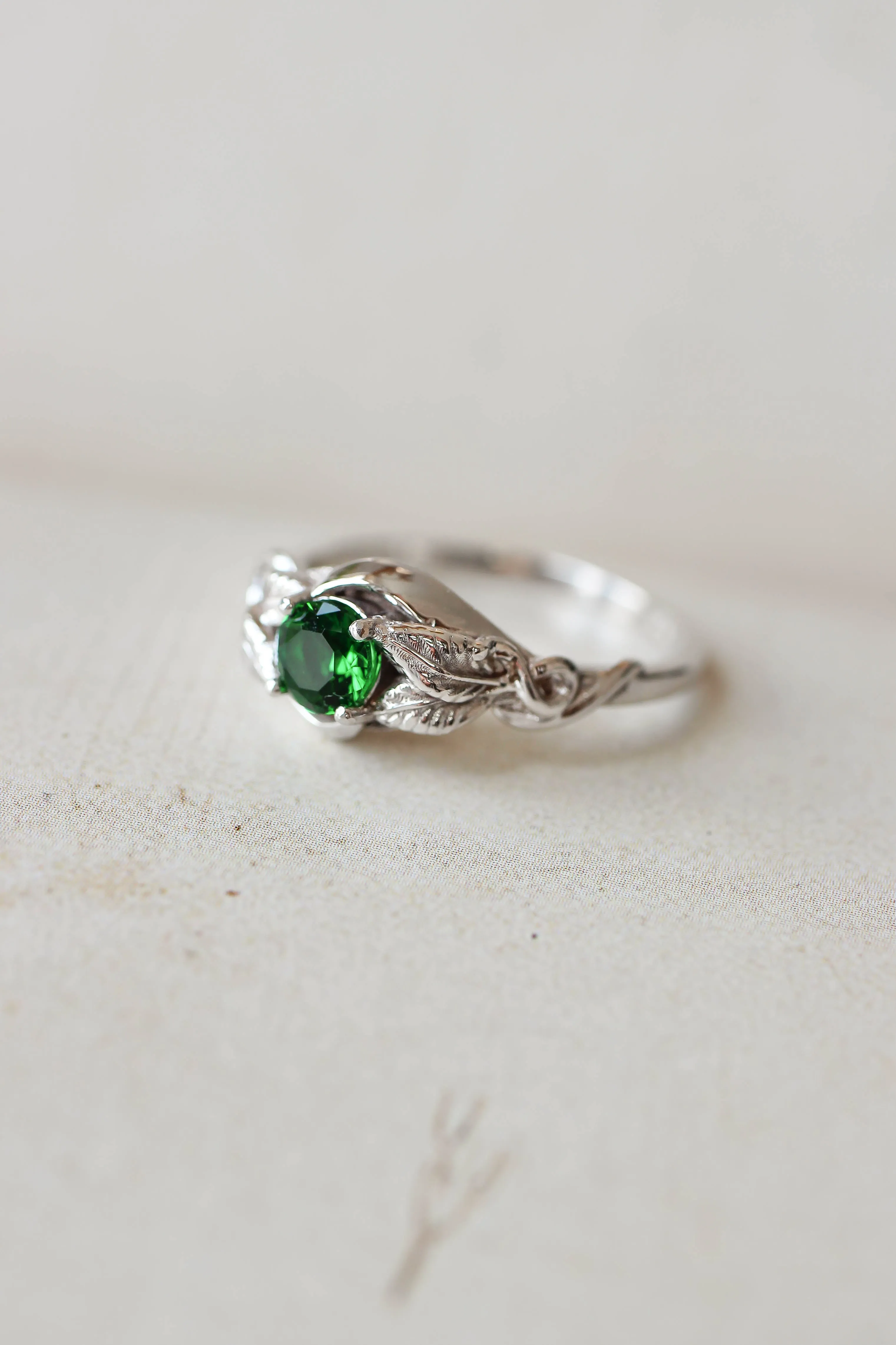 Lab emerald engagement ring / Azalea