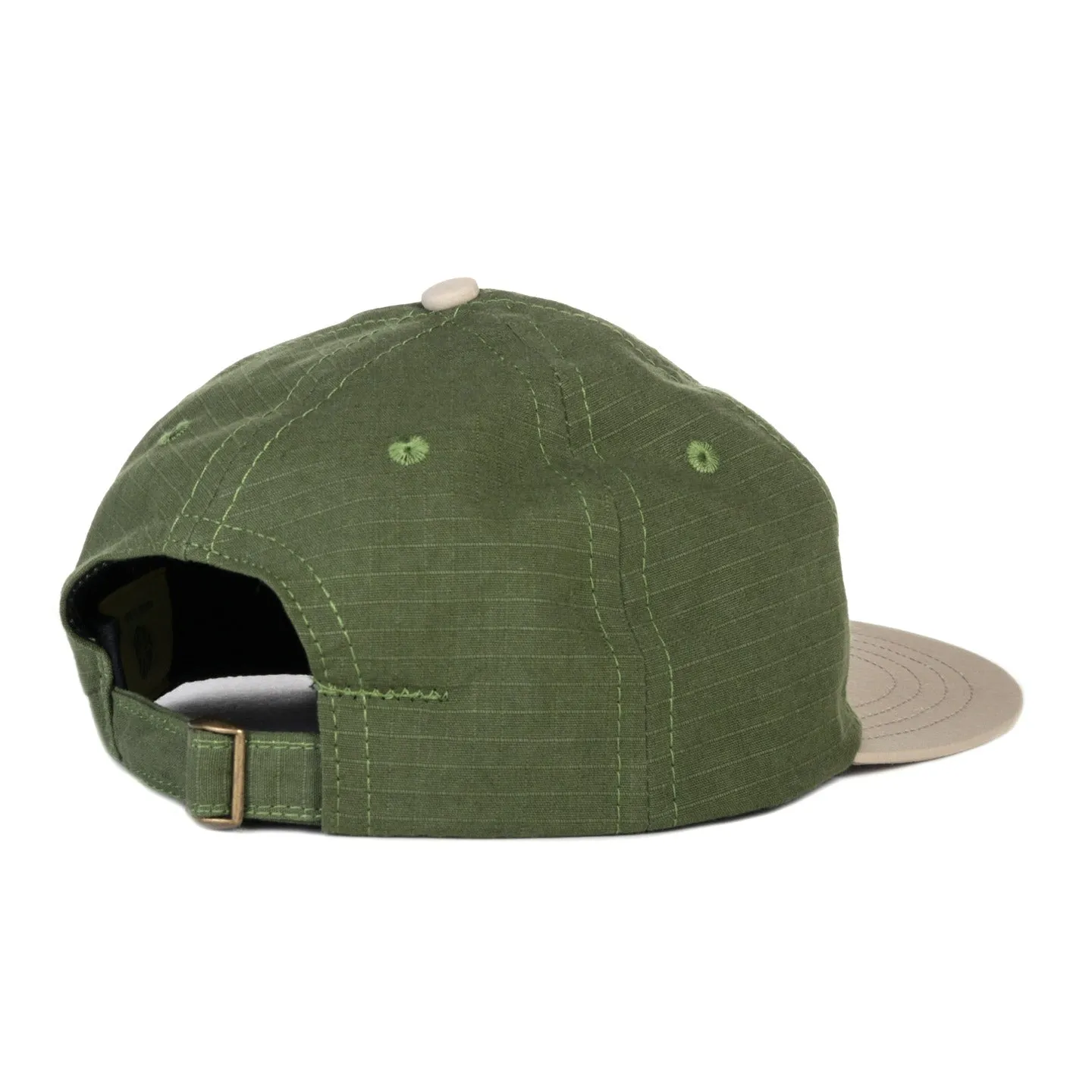 LITE YEAR 6 PANEL CAP 2 TONE COTTON RIPSTOP / NYLON OLIVE / SAND