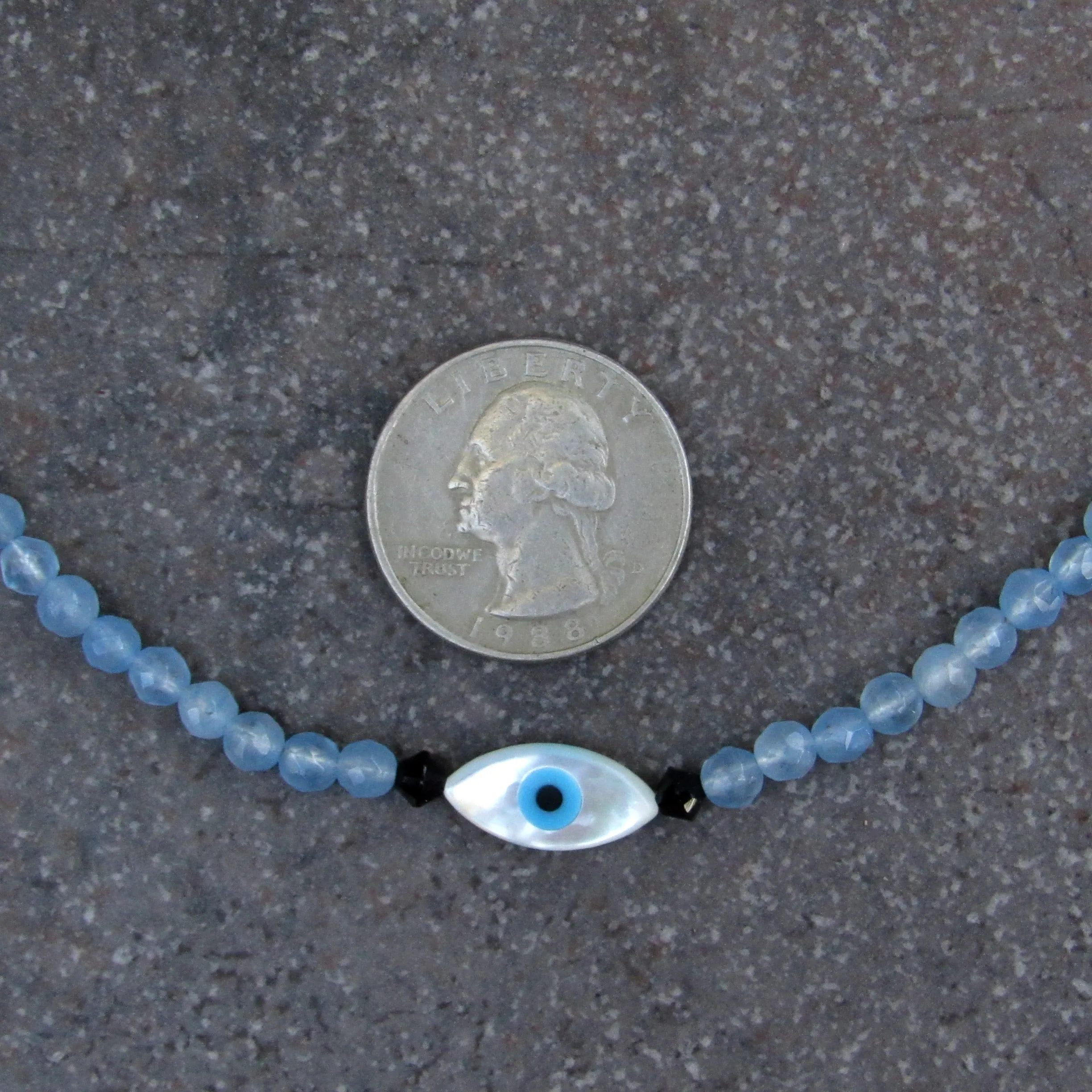 Mother of Pearl Protection Eye gemstone Anklet