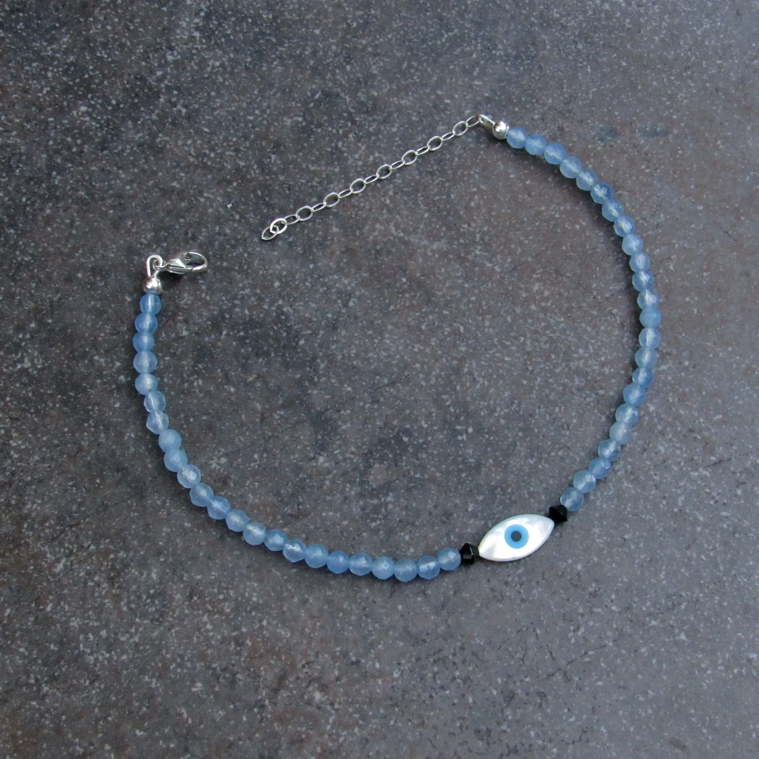 Mother of Pearl Protection Eye gemstone Anklet