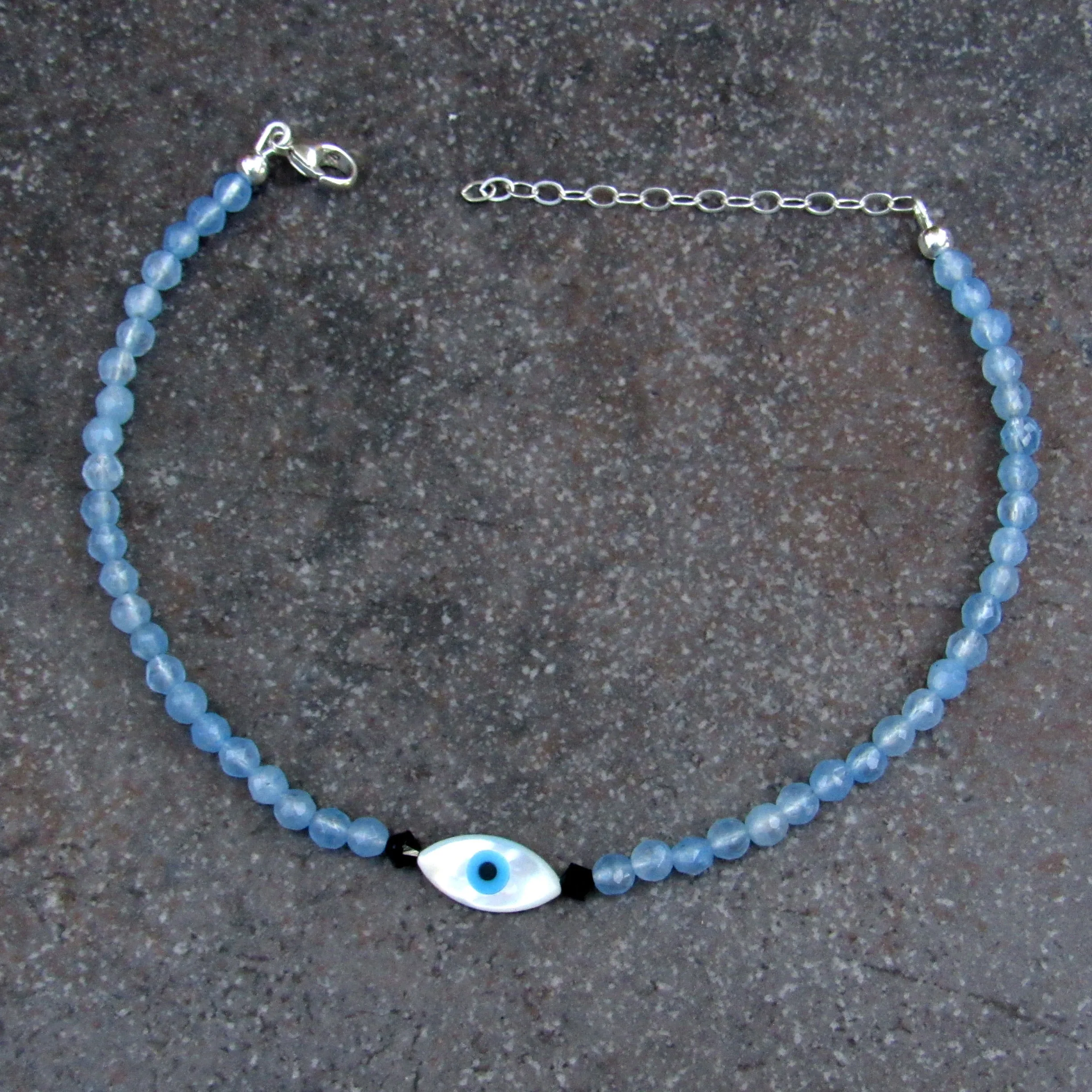 Mother of Pearl Protection Eye gemstone Anklet