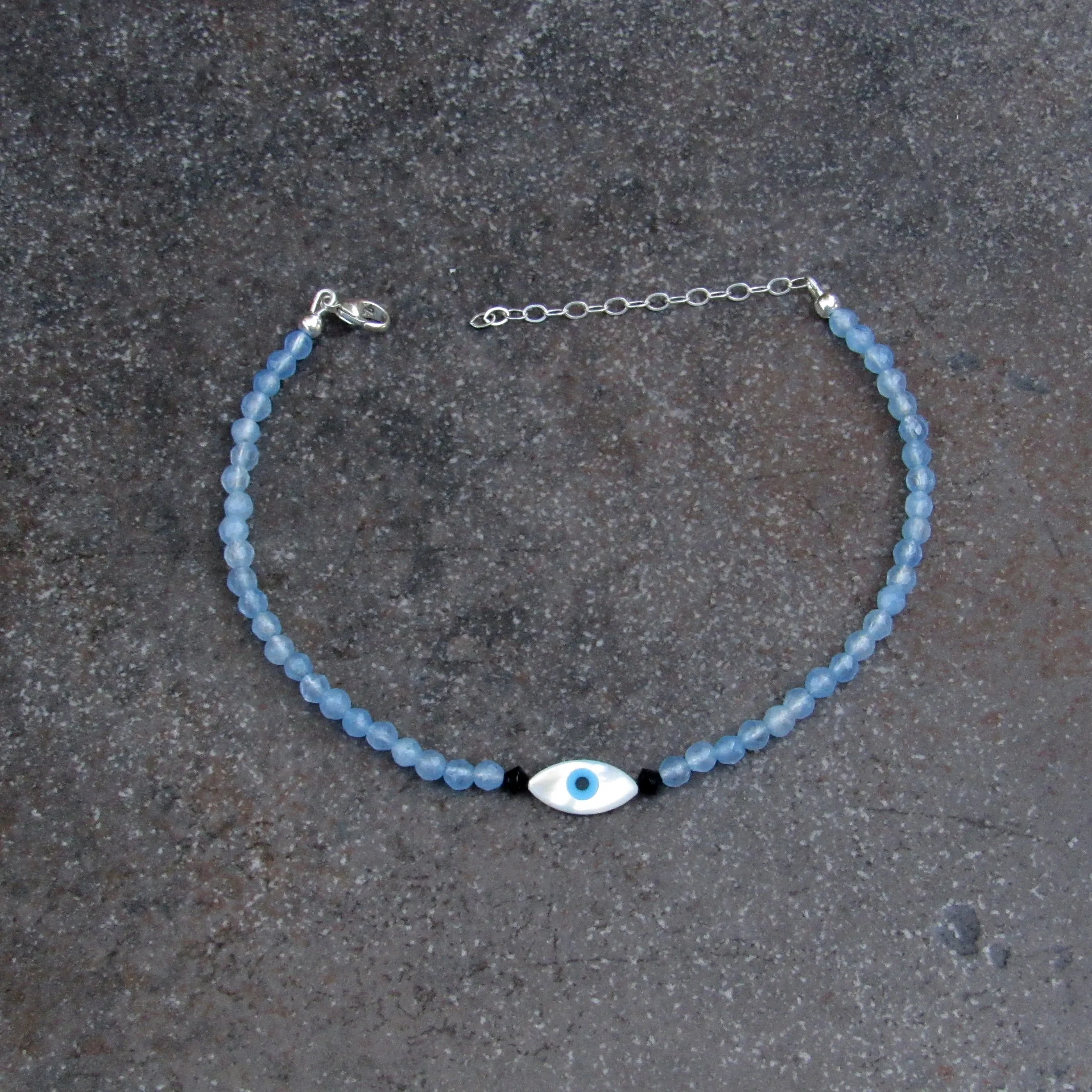 Mother of Pearl Protection Eye gemstone Anklet