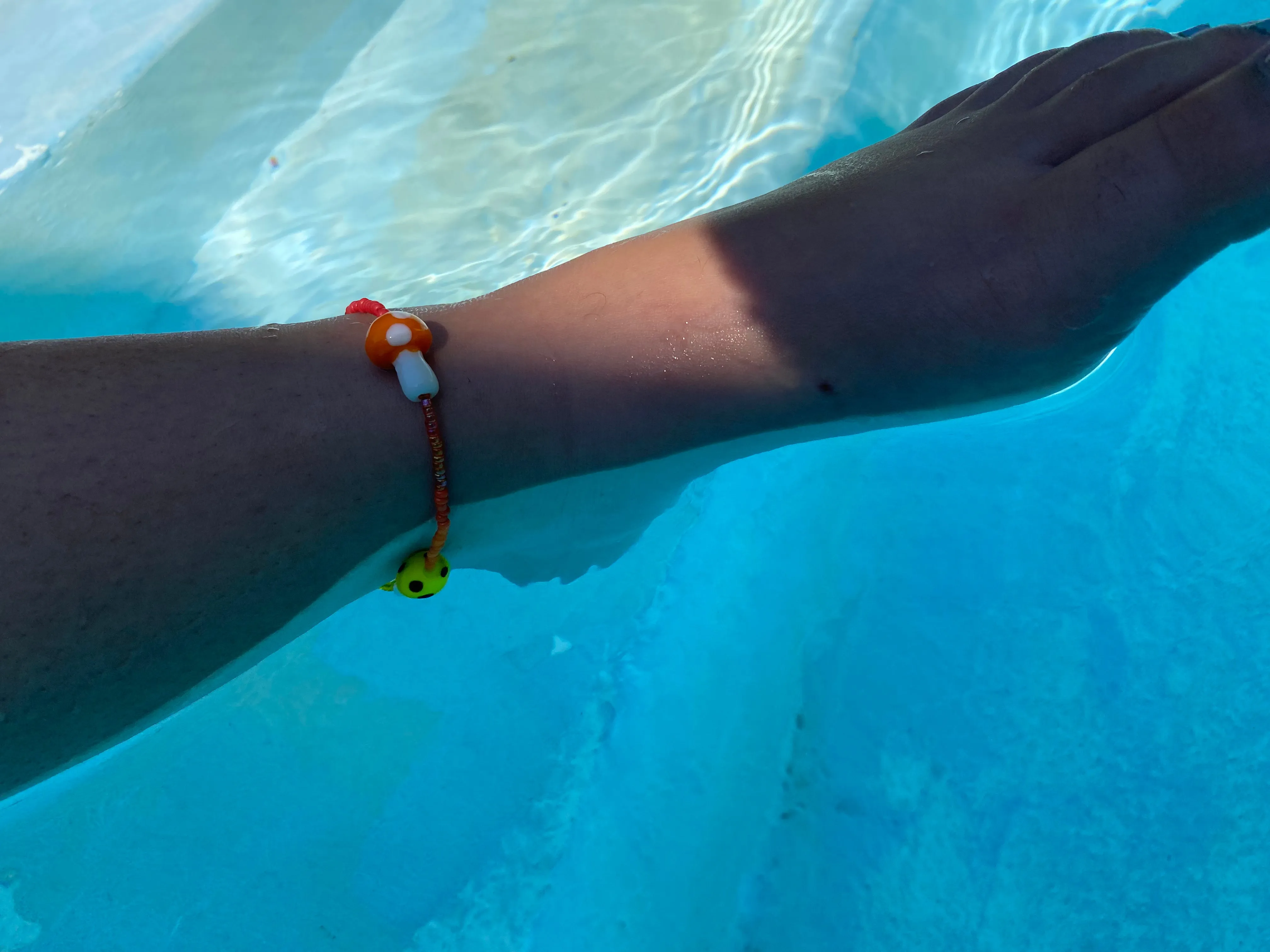 Mushroom Beaded Anklet