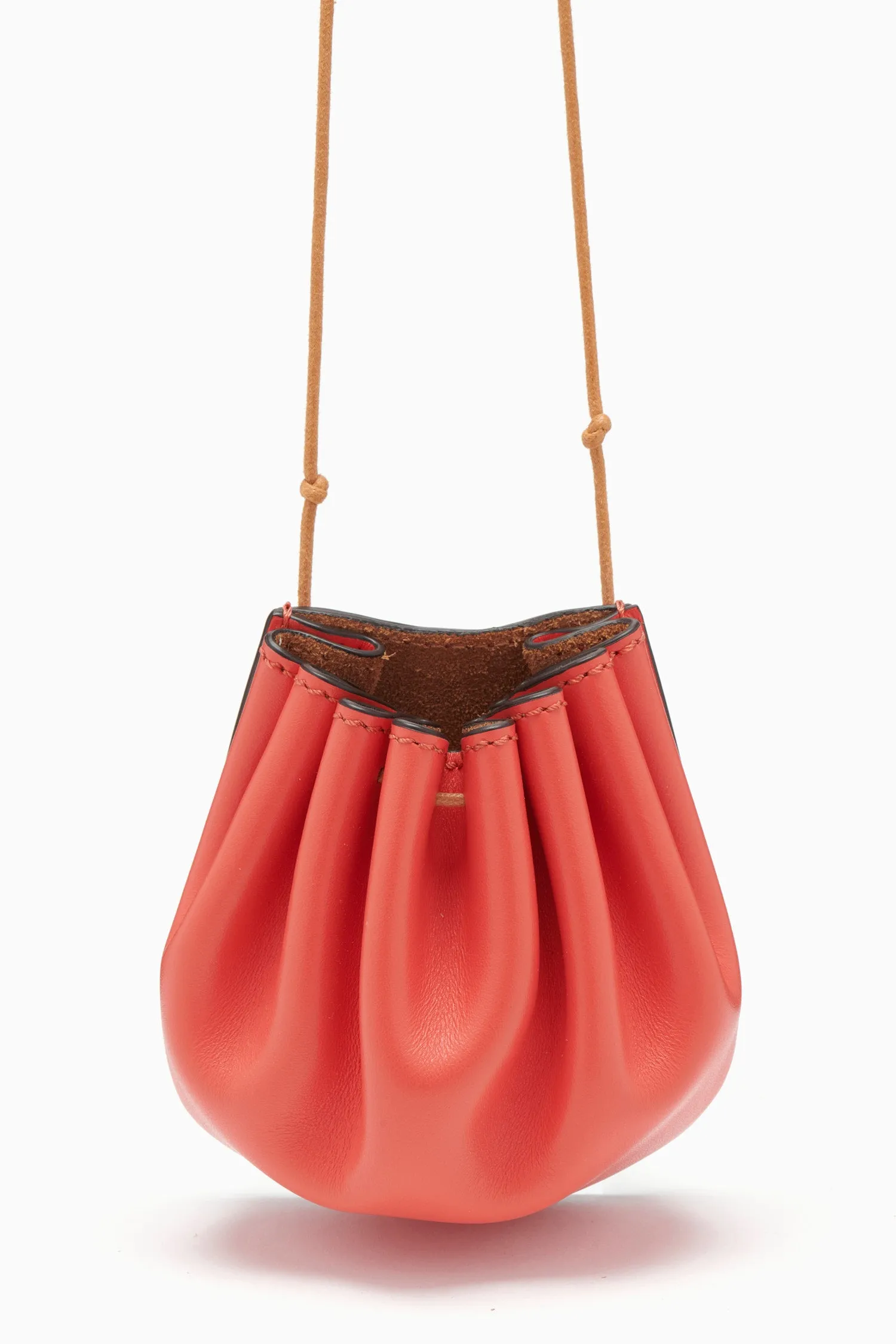 Paloma Ruched Pochette - Coral